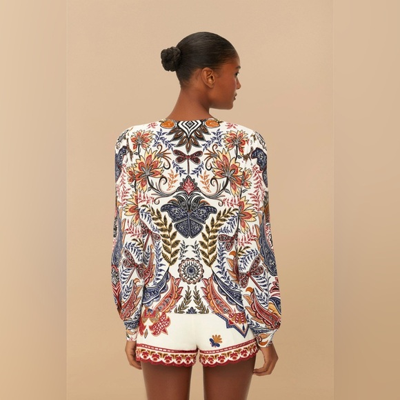 FARM RIO Off-White Boho Glam Knit Cardigan - Picture 3 of 4